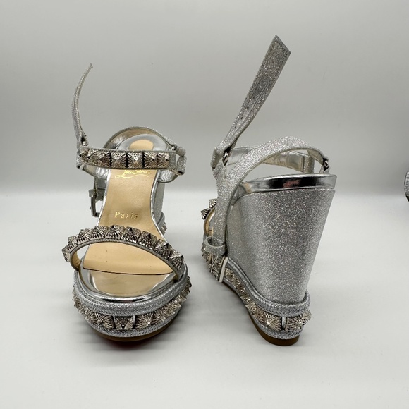 Super Sparkly, Silver Glitter Wedges - Picture 9 of 16